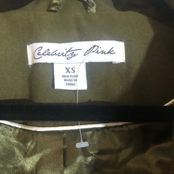 CELEBRITY PINK ARMY GREEN WOOL COAT - Picture 3 of 5